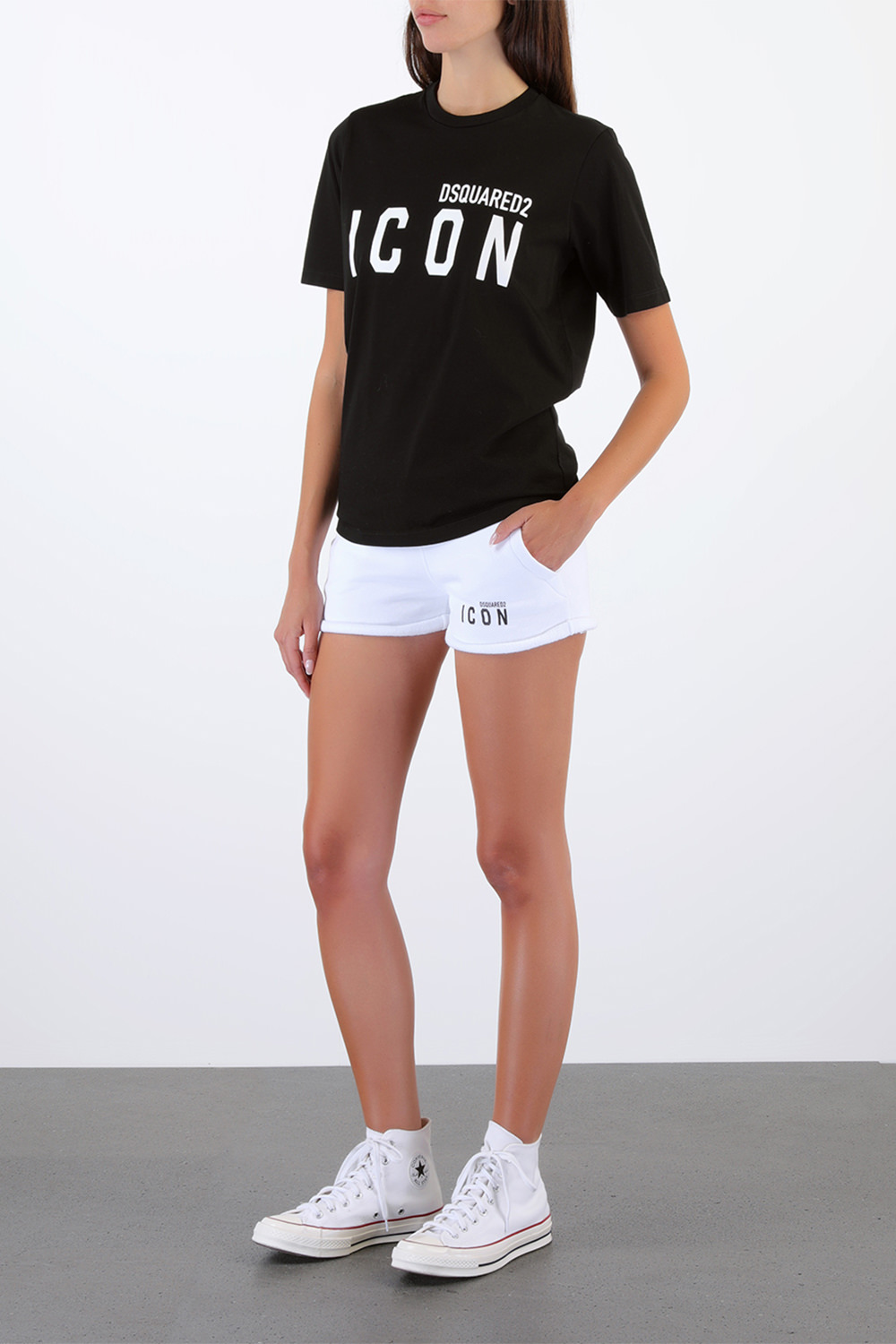 Icon Print Classic Tshirt in Black image number null DSQUARED2